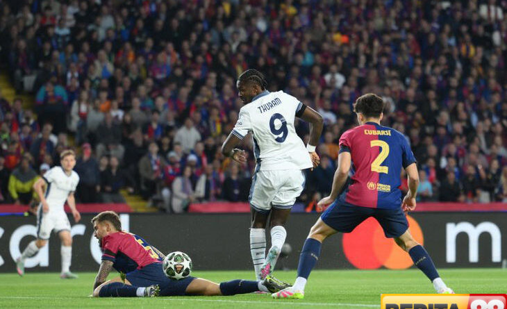 hasil semifinal liga champions gol 30 detik thuram buka drama 3 3 barcelona vs inter