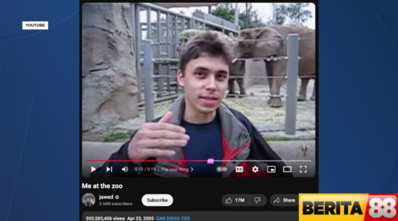 video youtube pertama berusia 20 tahun telah ditonton 355 juta kali