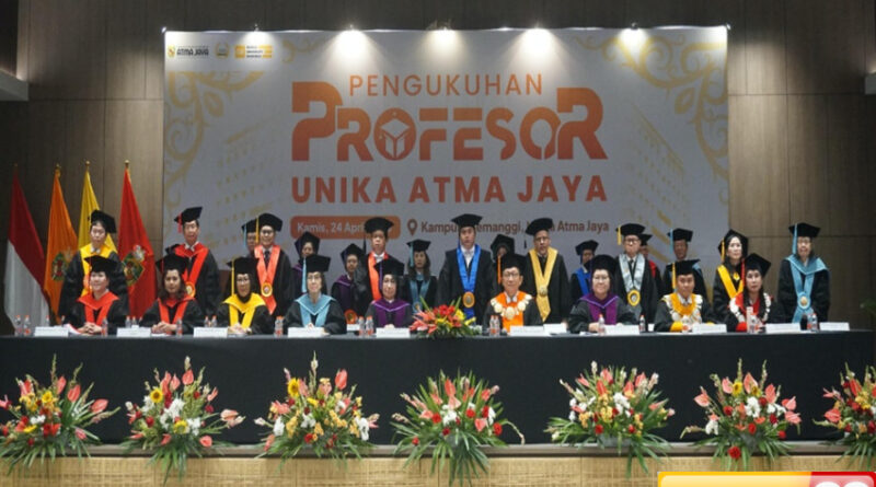 wujudkan tridarma perguruan tinggi unika atma jaya kukuhkan 3 profesor