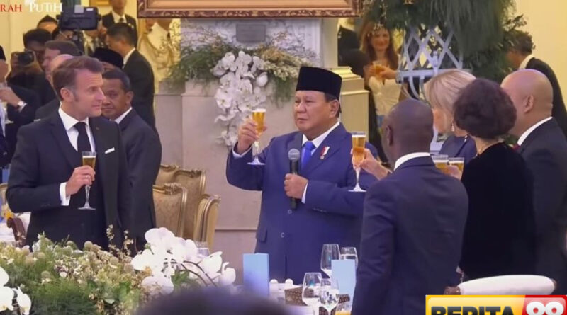 istana ungkap minuman yang digunakan prabowo untuk bersulang dengan macron
