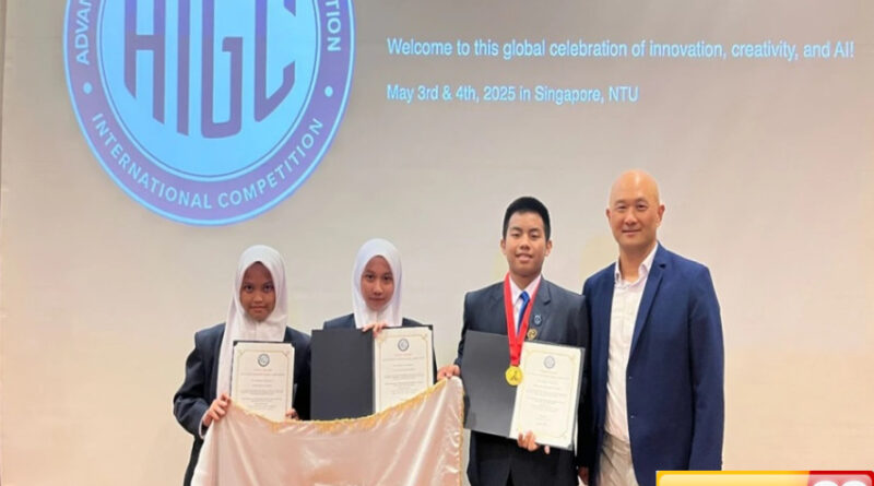 keren 3 siswa man ic oki raih emas ajang riset internasional di ntu singapura