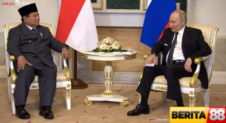 momen pertemuan putin dan prabowo di istana konstantinovsky rusia