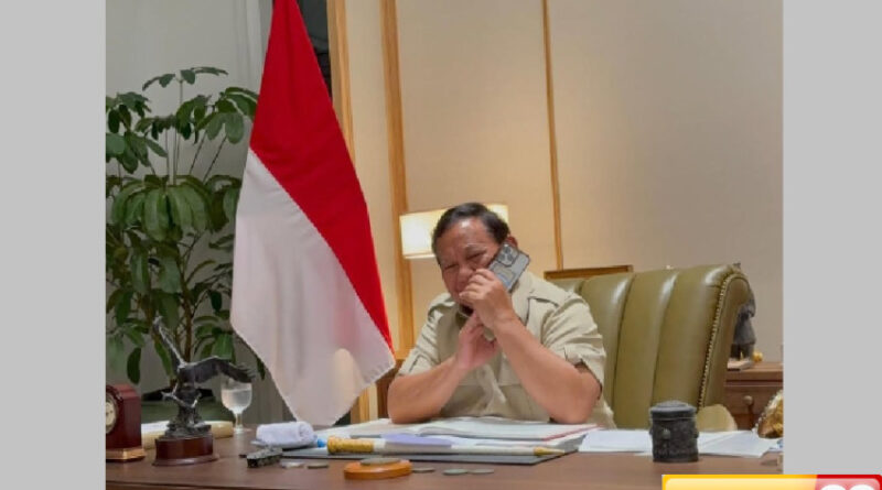 momen prabowo bercengkerama dengan donald trump lewat sambungan telepon 1