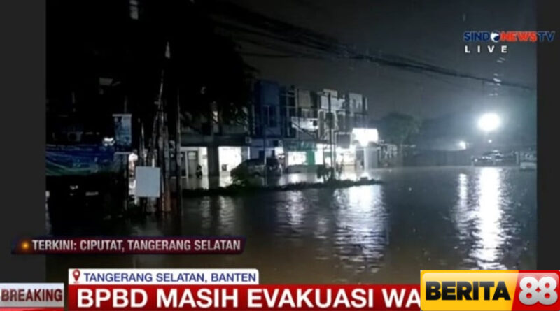 banjir di perumahan puri bintaro indah makin malam air semakin tinggi