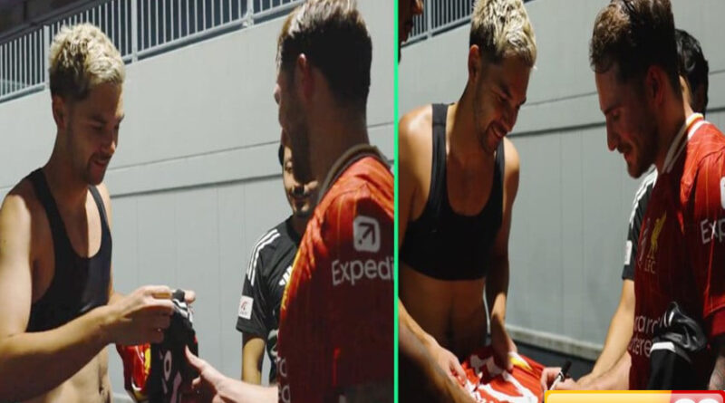 bikin iri sandy walsh tukar jersey dengan mac allister
