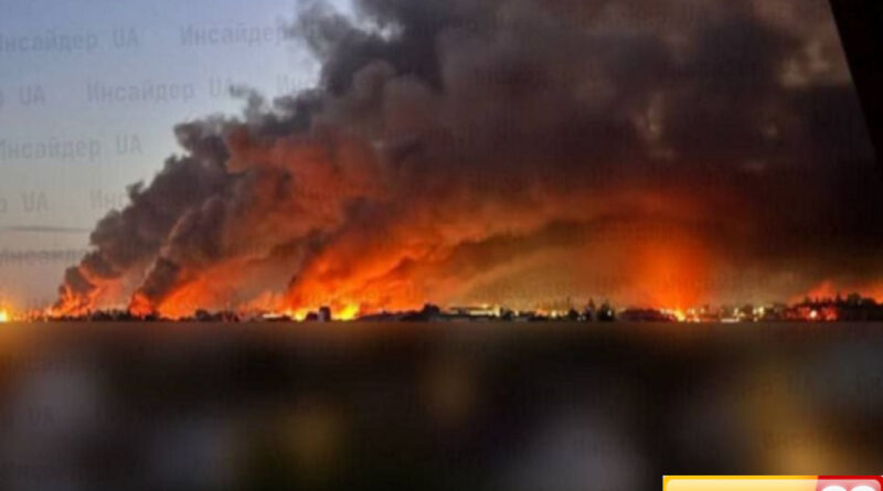 dihujani rudal rusia ibu kota ukraina terbakar hebat