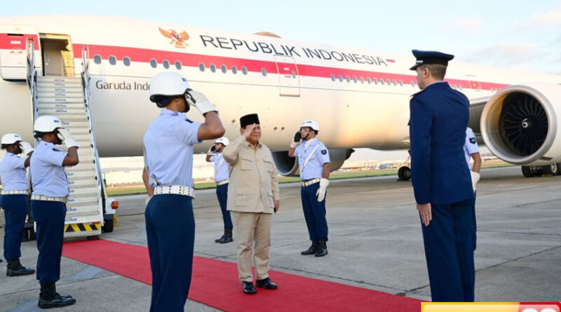 disambut upacara militer presiden prabowo tiba di rio de janeiro brasil