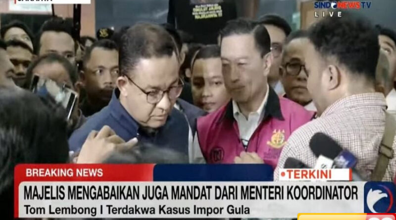 ini 4 poin pernyataan anies baswedan tanggapi vonis tom lembong 45 tahun penjara