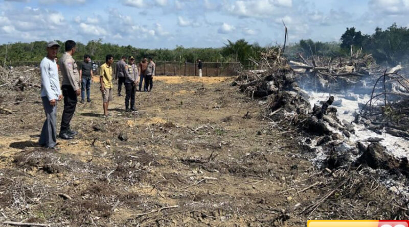 polda riau tangkap pelaku pembakaran lahan di kuantan singingi