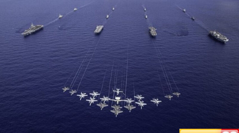 bawa jet tempur siluman f 35 3 kapal induk unjuk kekuatan di laut filipina utara