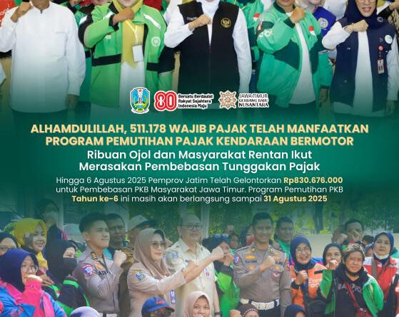 gubernur khofifah ratusan ribu ojol dan masyarakat berpenghasilan rendah nikmati manfaat pemutihan pajak